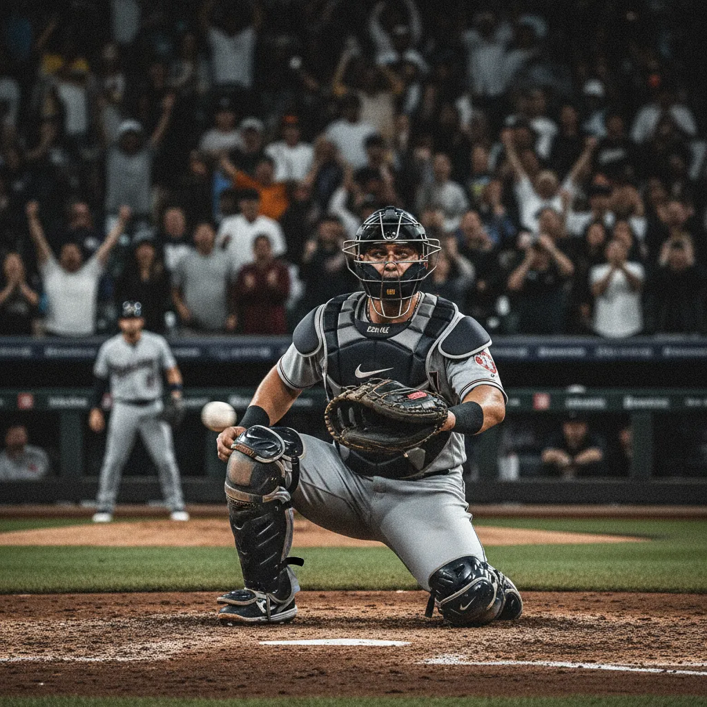 Cầu thủ Catcher trong tư thế bắt bóng