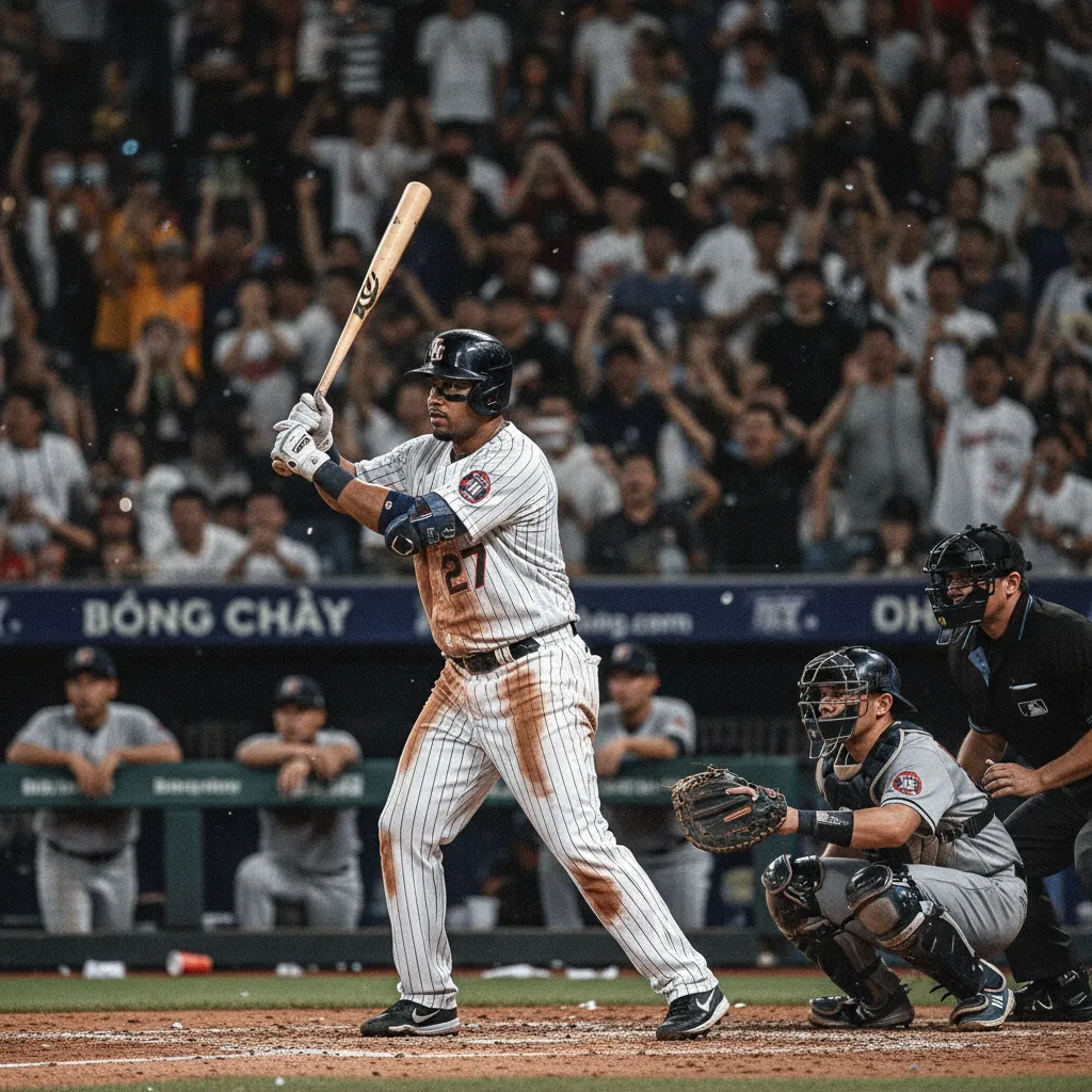 Cầu thủ Batter đang chuẩn bị đánh bóng